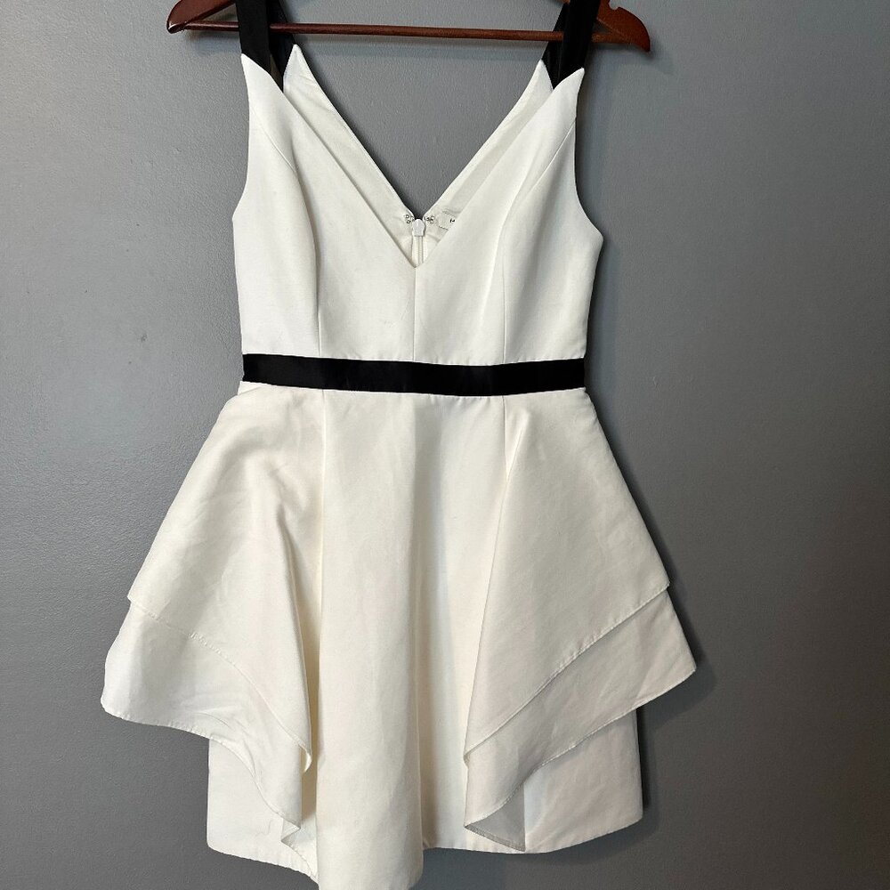 Halston Heritage White and Black Mini Dress, New With Tags